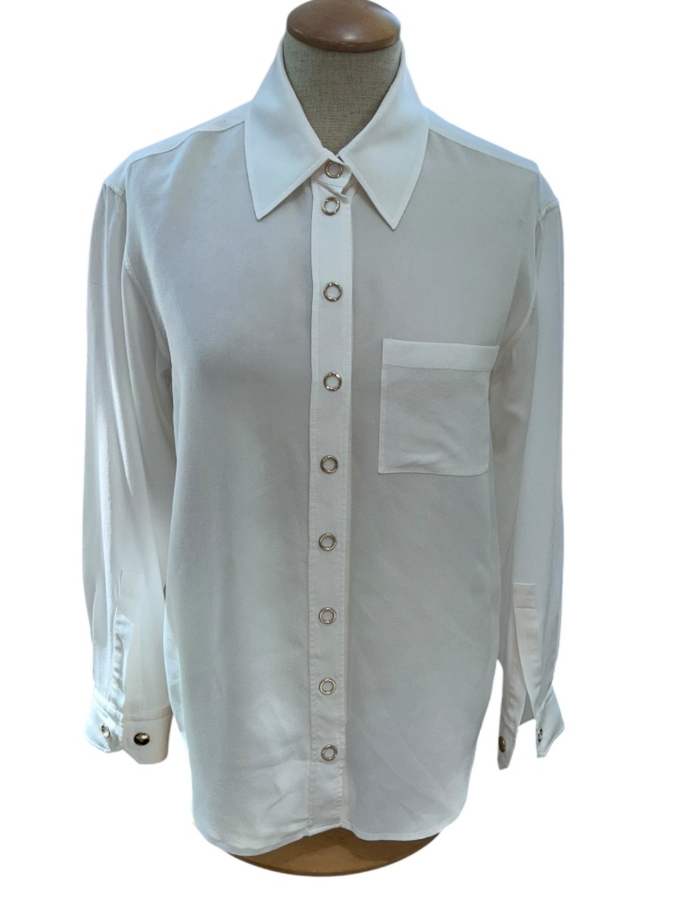Burberry London AS NEW 100% silk button down blouse top 0